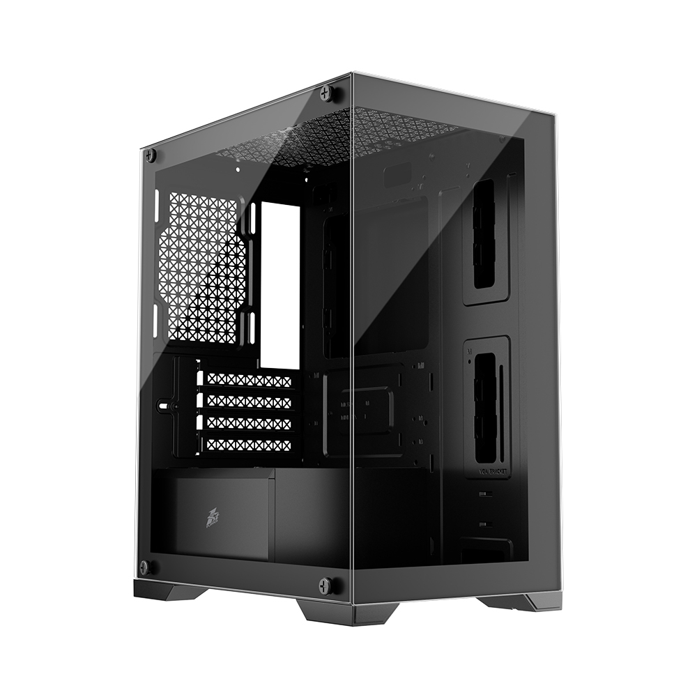 1stPlayer 1st Player MIKU Mi2 Micro ATX Black Case with 3 RGB Fans