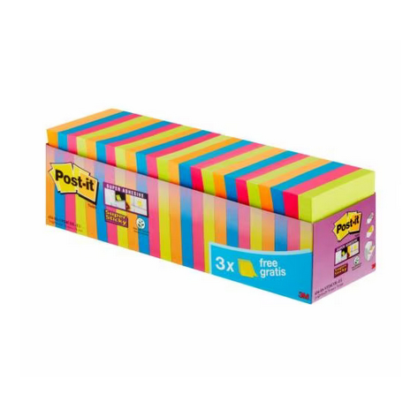 3M 7100234515 note paper Square Blue, Green, Orange, Pink 90 sheets Self-adhesive