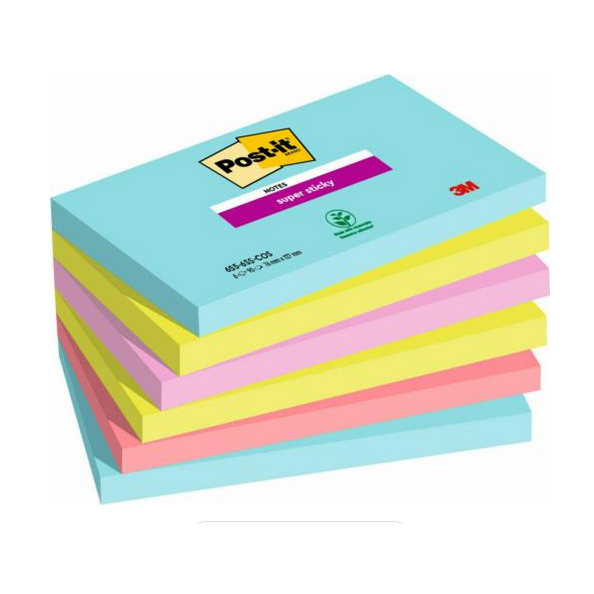 3M 7100242784 note paper Rectangle Blue, Green, Pink 90 sheets Self-adhesive