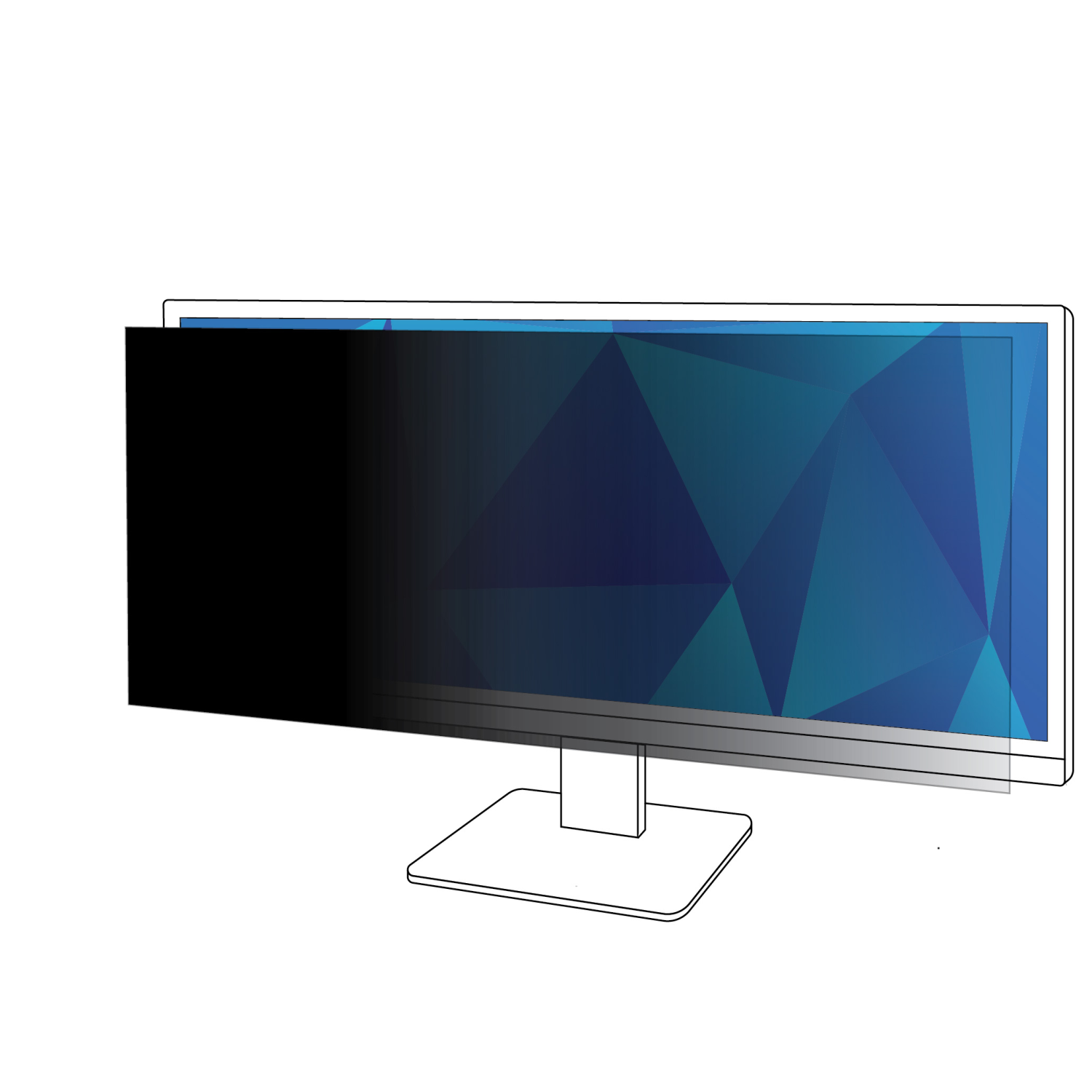 3M 38in Display Privacy Filters - Black