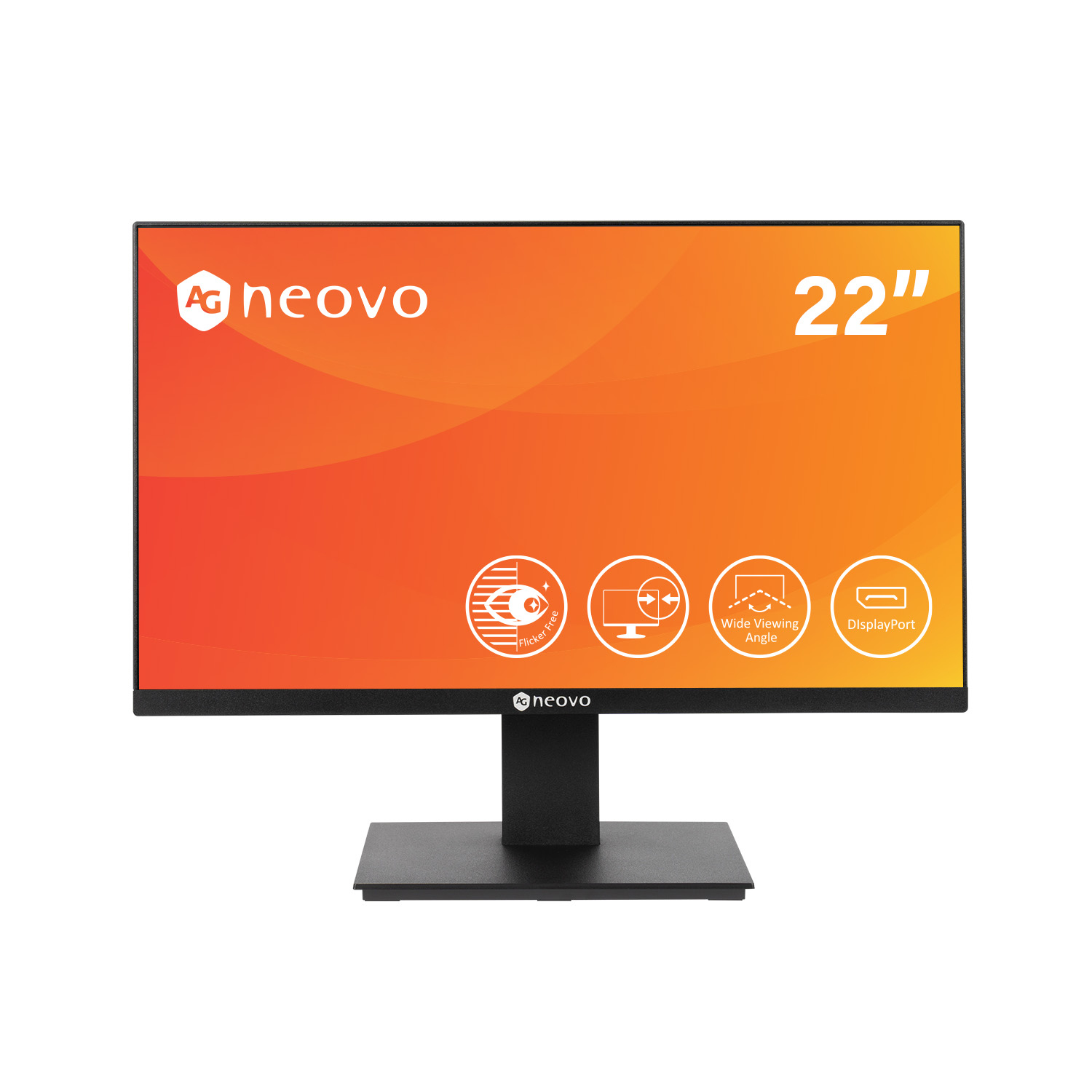 AG Neovo 22" Full HD VGA HDMI Display port Black Monitor