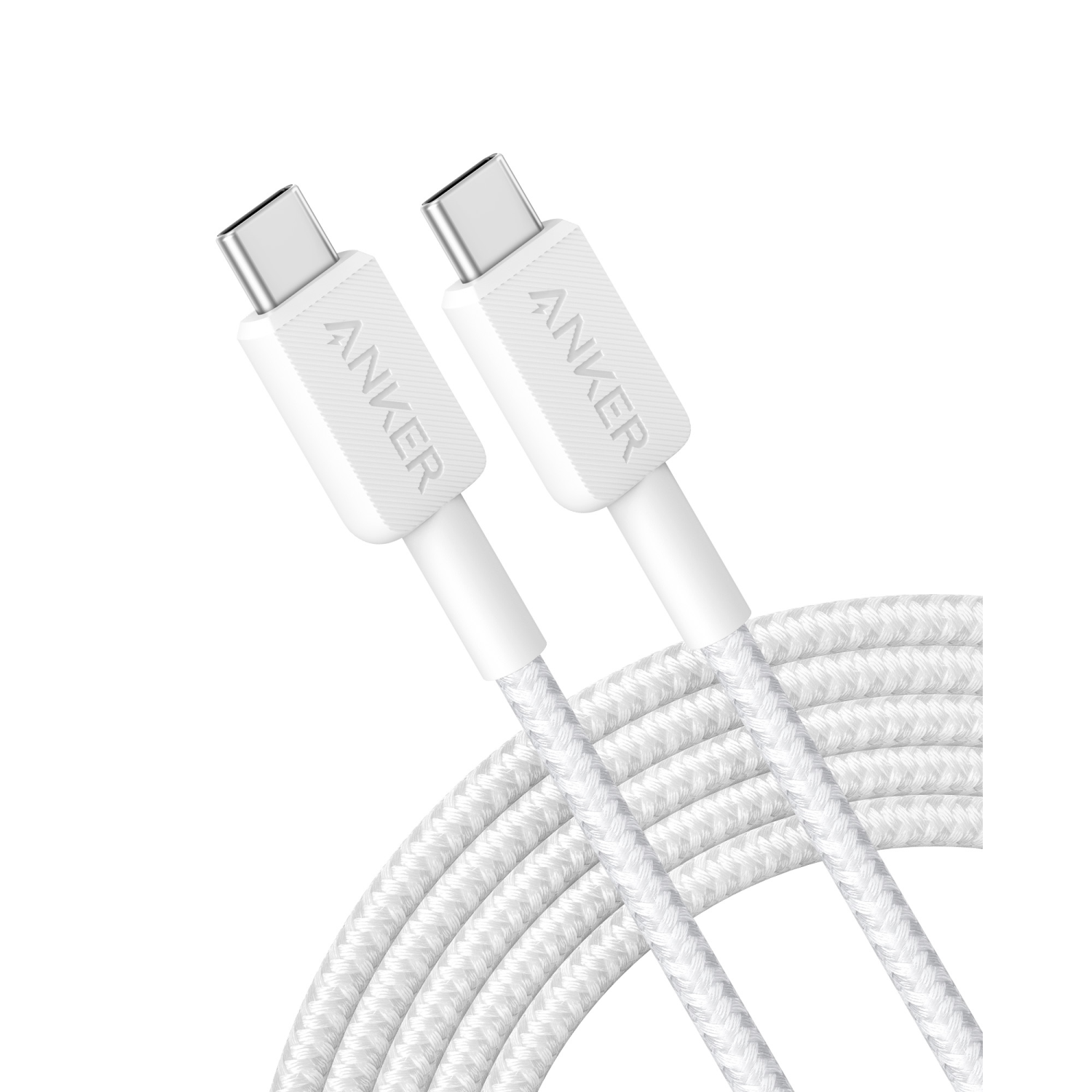 BRAIDED 60W USB-C TO USB-C CABLE WHI