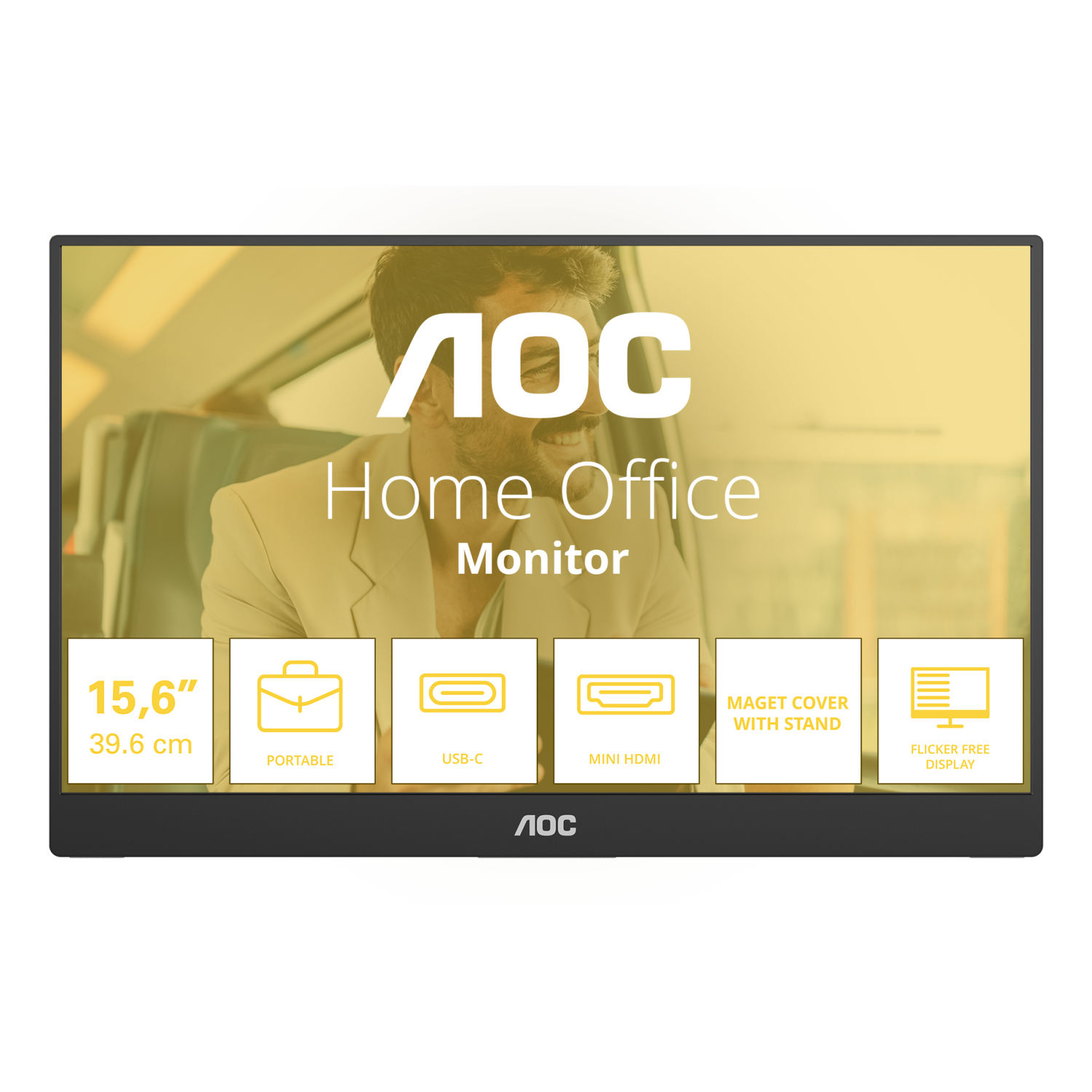 AOC 16T20E2 Portable TVs & Monitors - 15.6 Inches - Black