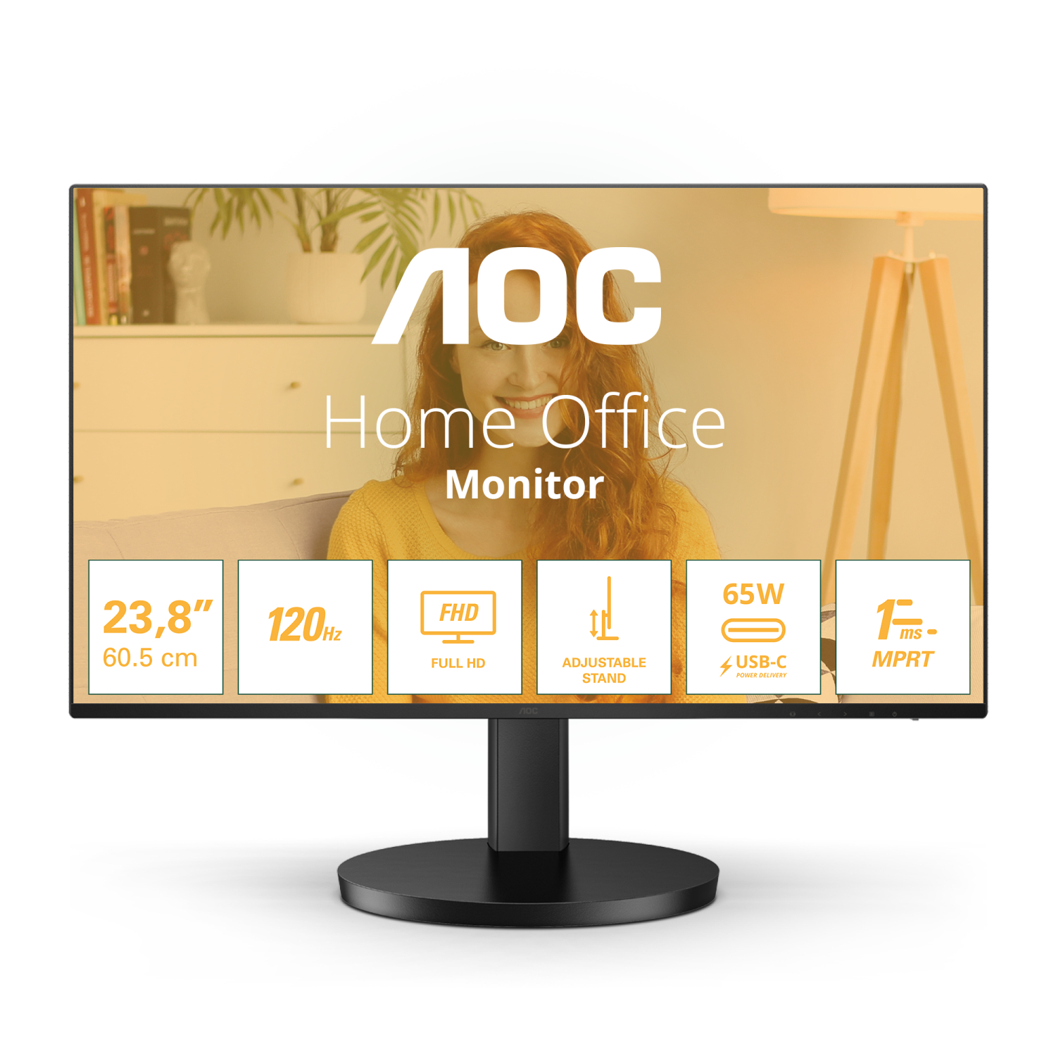 AOC 24B3CF2 Computer Monitors - 23.8 Inches - Black