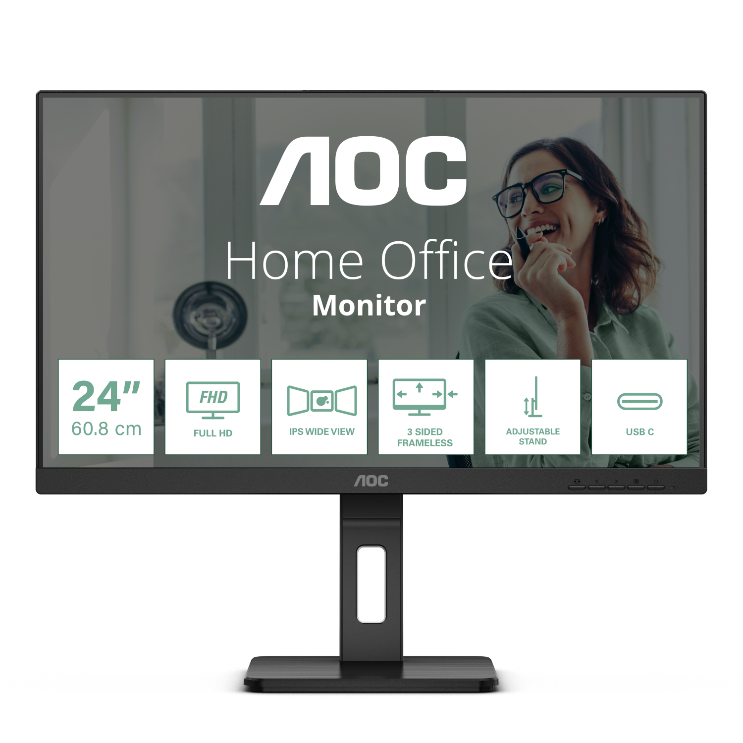 AOC 24P3CV Computer Monitors - 23.8 Inches - Black