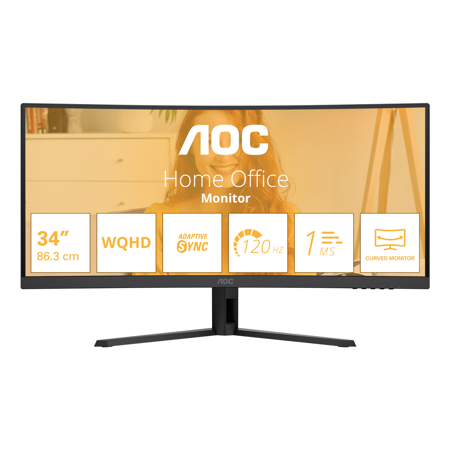 AOC CU34B3E Computer Monitors - 34 Inches - Black
