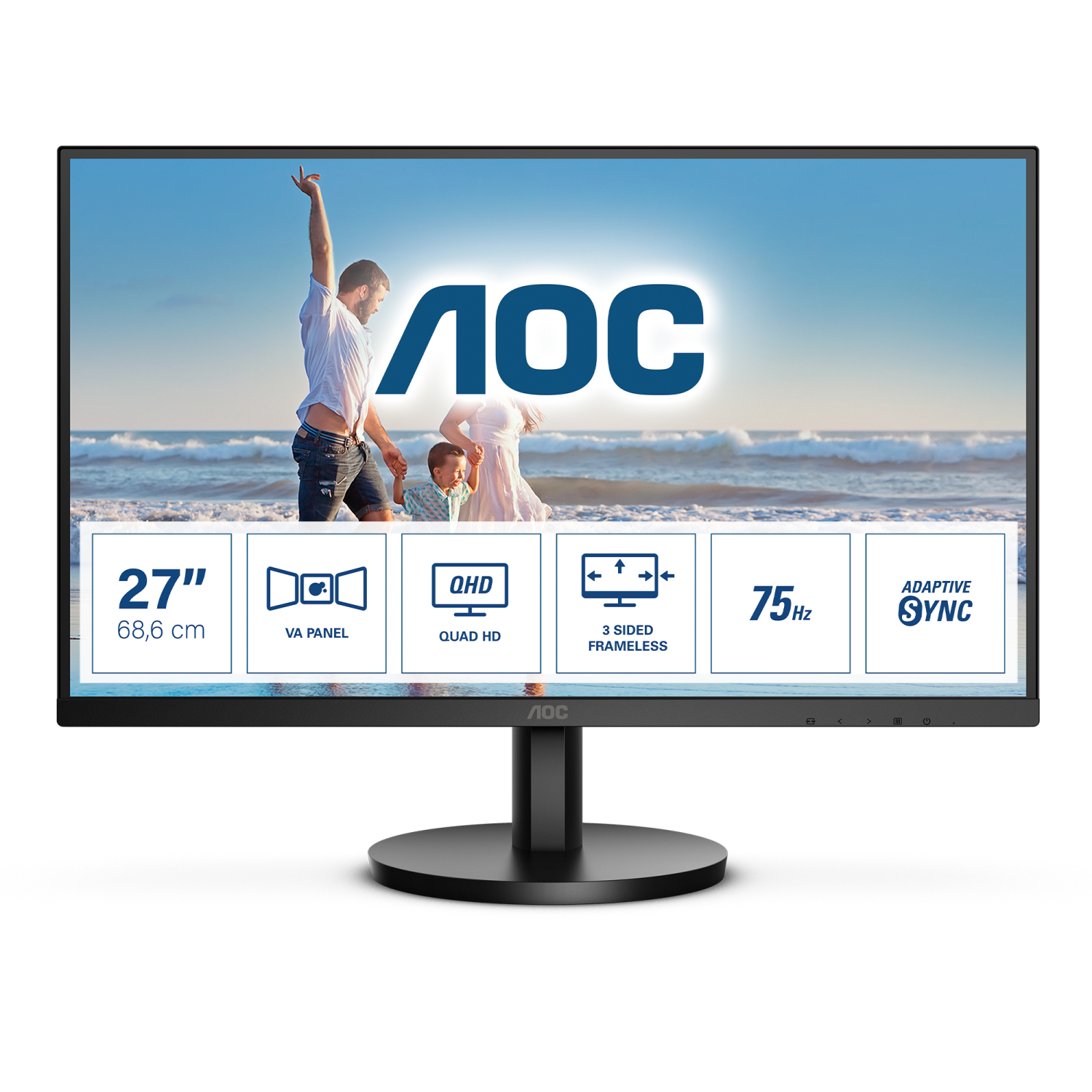 AOC Q27B3MA Computer Monitors - 27 Inches - Black