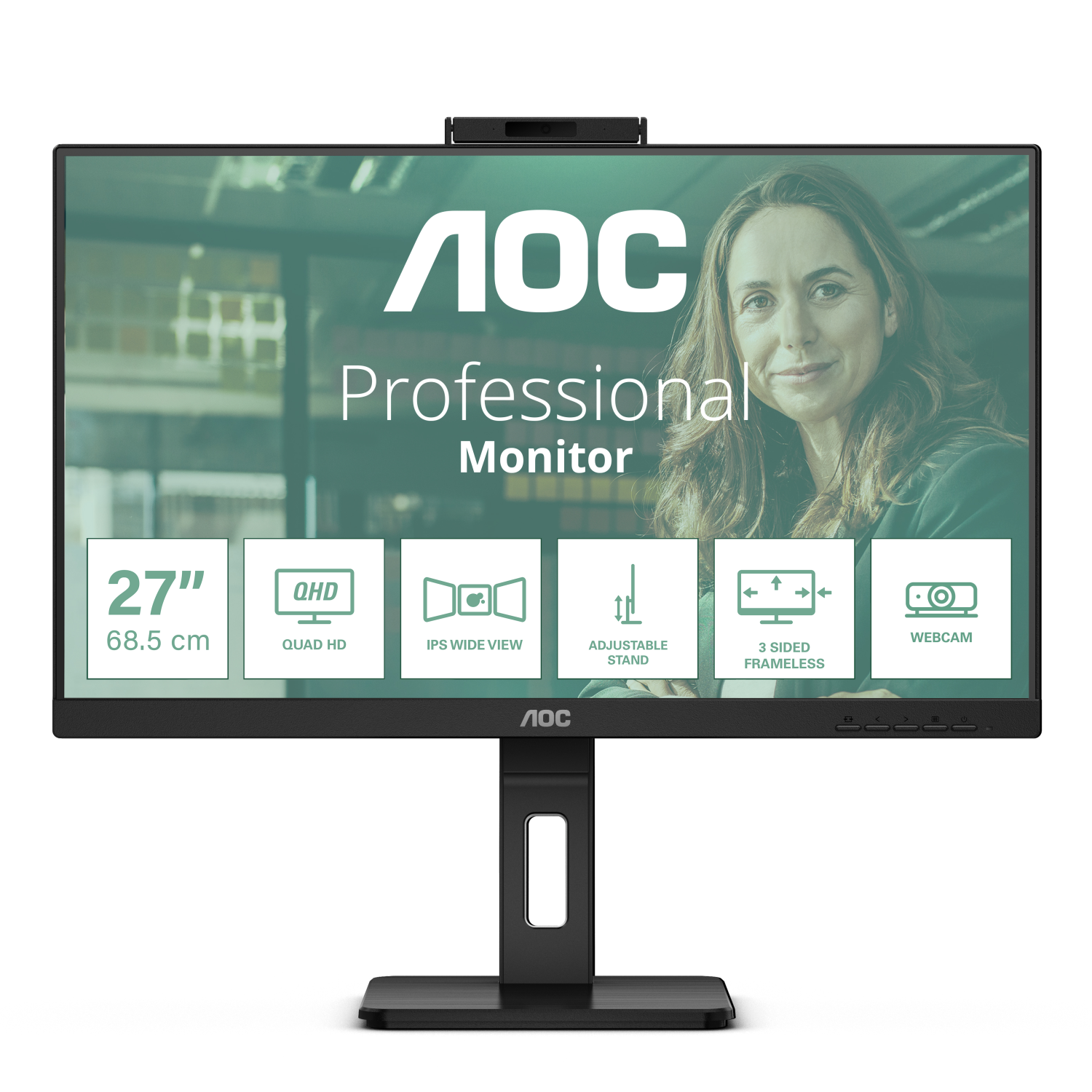 AOC Q27P3QW Computer Monitors - 27 Inches - Black