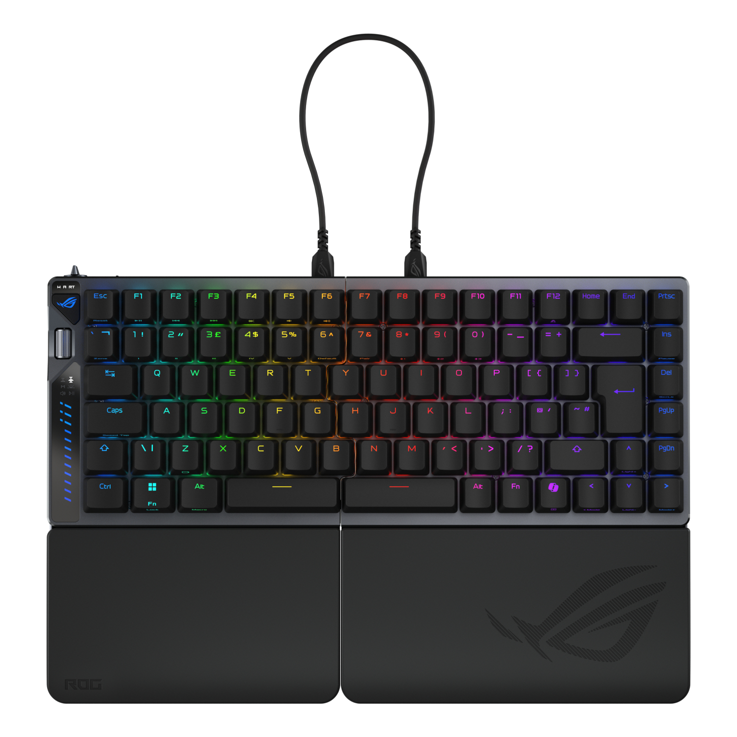 ASUS ROG FALCATA Compact 75% Split RGB Gaming Keyboard, Wireless/Btooth/USB, Magnetic Switches, Rapid Trigger, Multi-Function Wheel, Black