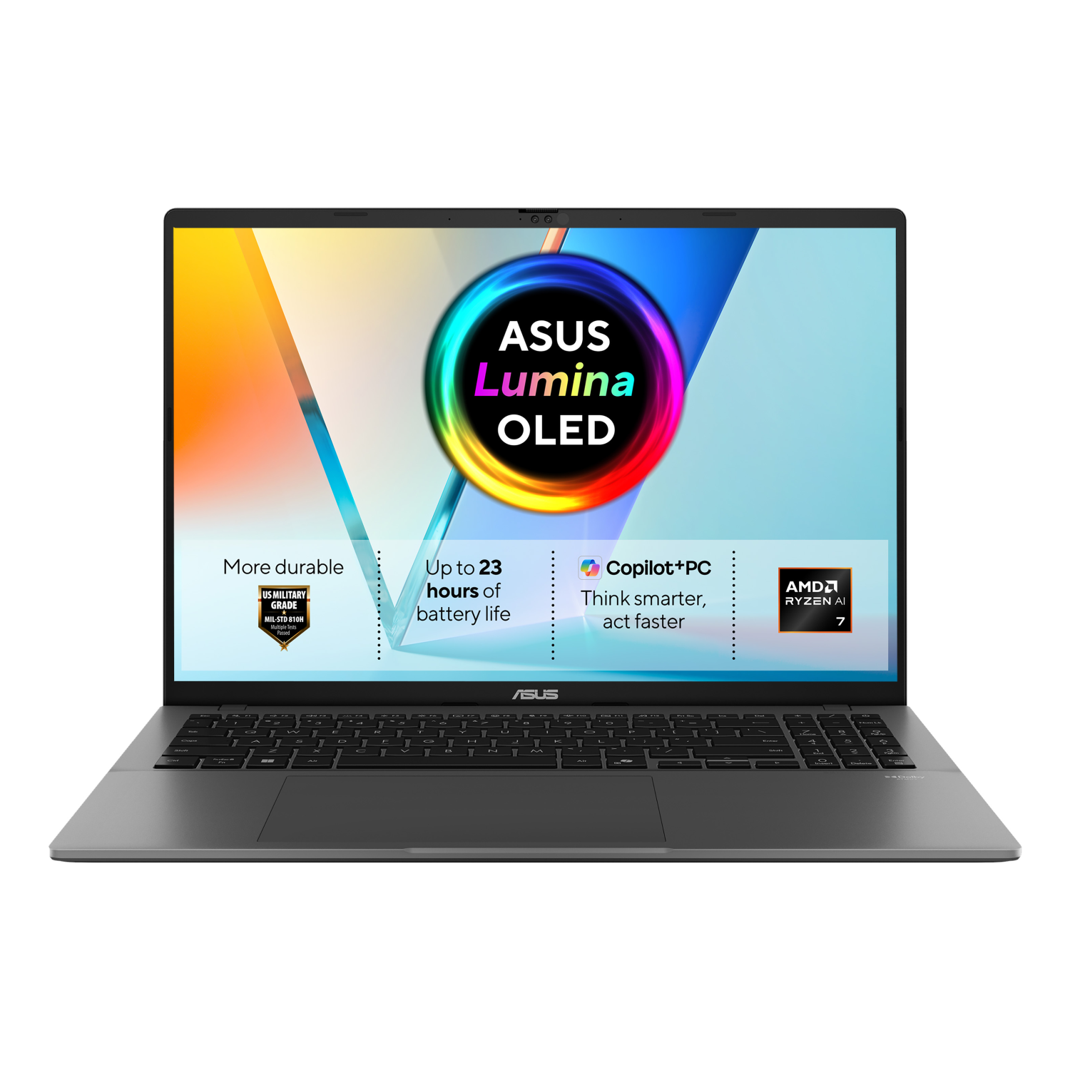 ASUS Vivobook S16 M3607GA-SH004W Copilot+ PC AMD Ryzen™ AI 7 445 Laptop 40.6 cm (16") Full HD 16 GB DDR5-SDRAM 1 TB SSD Wi-Fi 6 (802.11ax) Windows 11 Home Grey