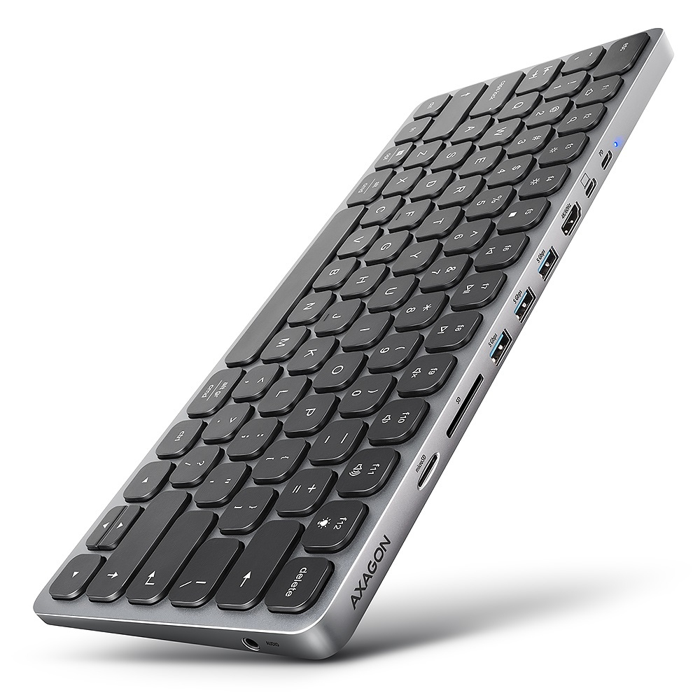 AXAGON HMC-KB-US Keyboard - Cable Connectivity - USB Type C Interface - English (US)