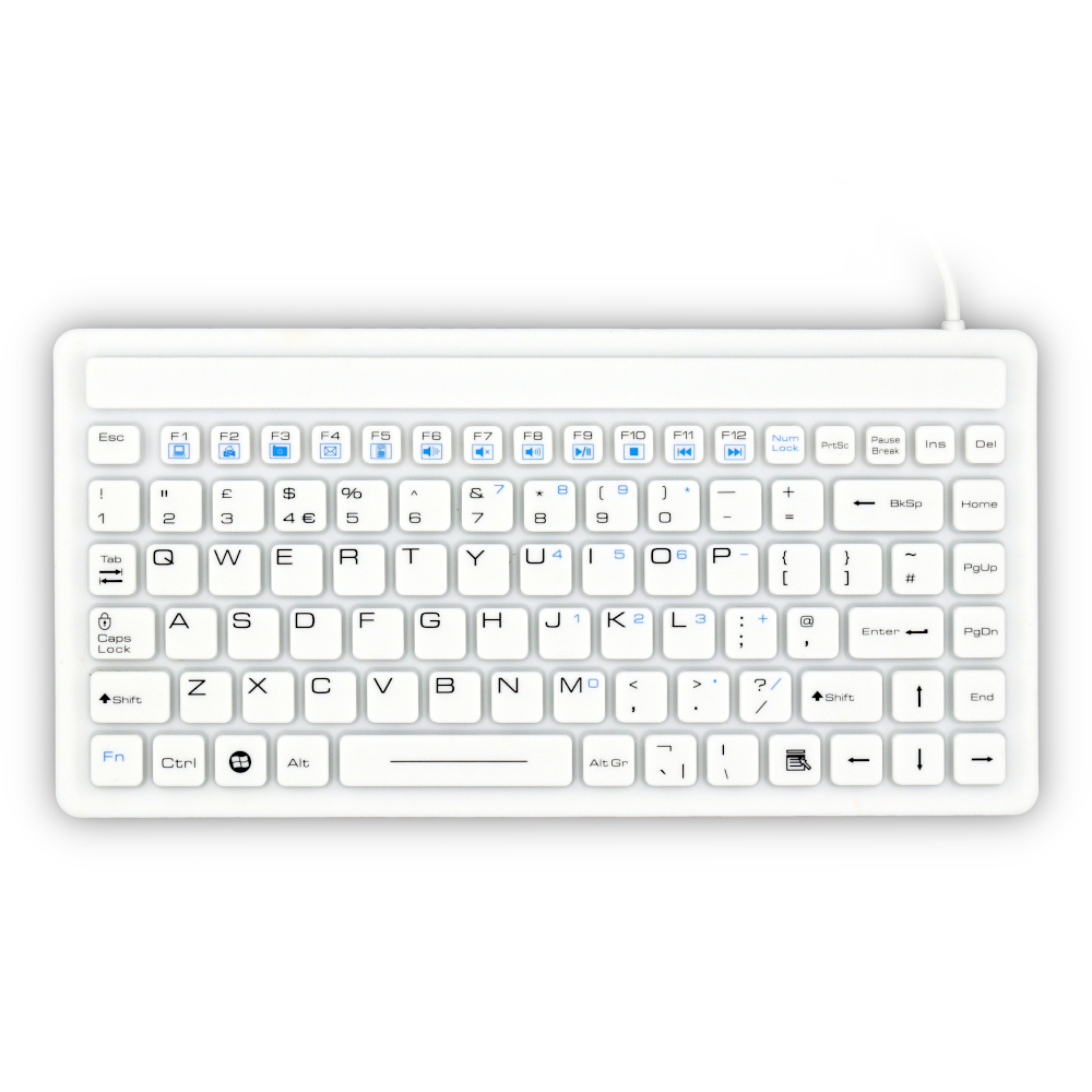 Aitmon Antimicrobial Sealed Mini Silicone Keyboard White IP68