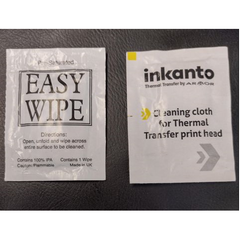 Armor INKANTO Cleaning Wipes for Thermal Transfer print head. Sold in boxes of 200pcs