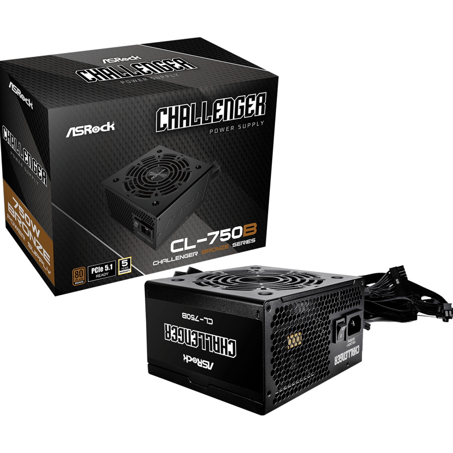 Asrock PRO-650B ATX Power Supply Unit, 80 PLUS BRONZE Certified, Low noise 120mm FAN, High Efficiency PSU