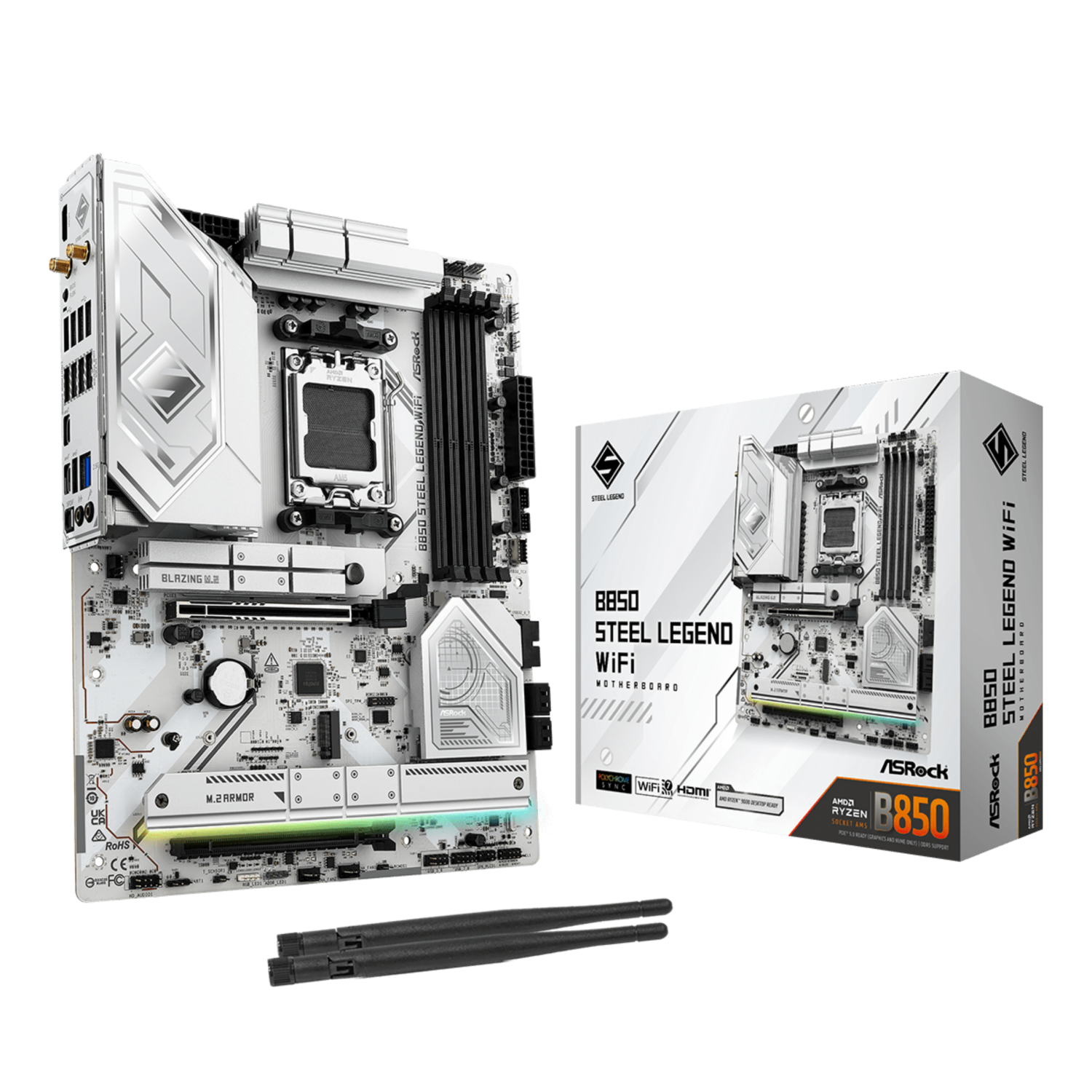 Asrock B850 Motherboards - White