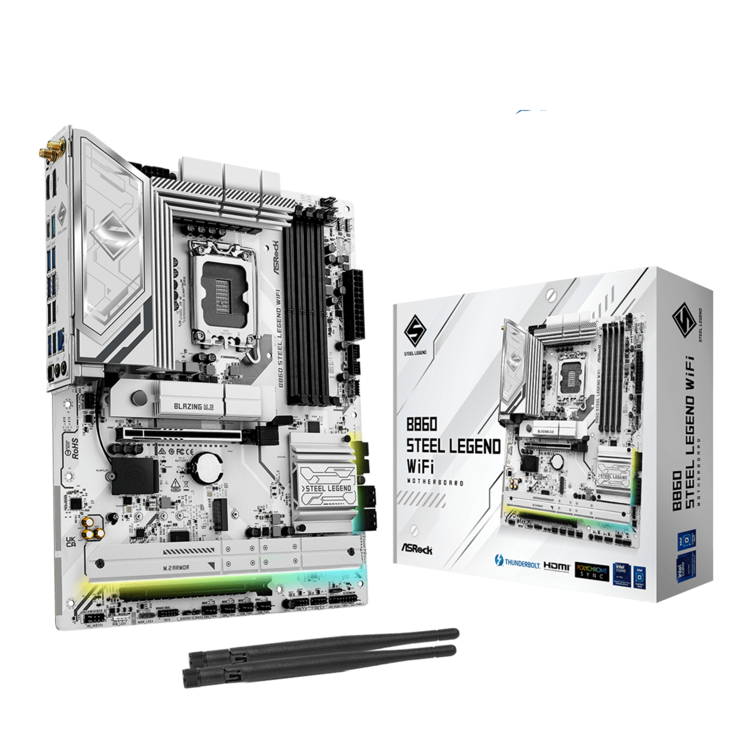 Asrock B860 Motherboards - White