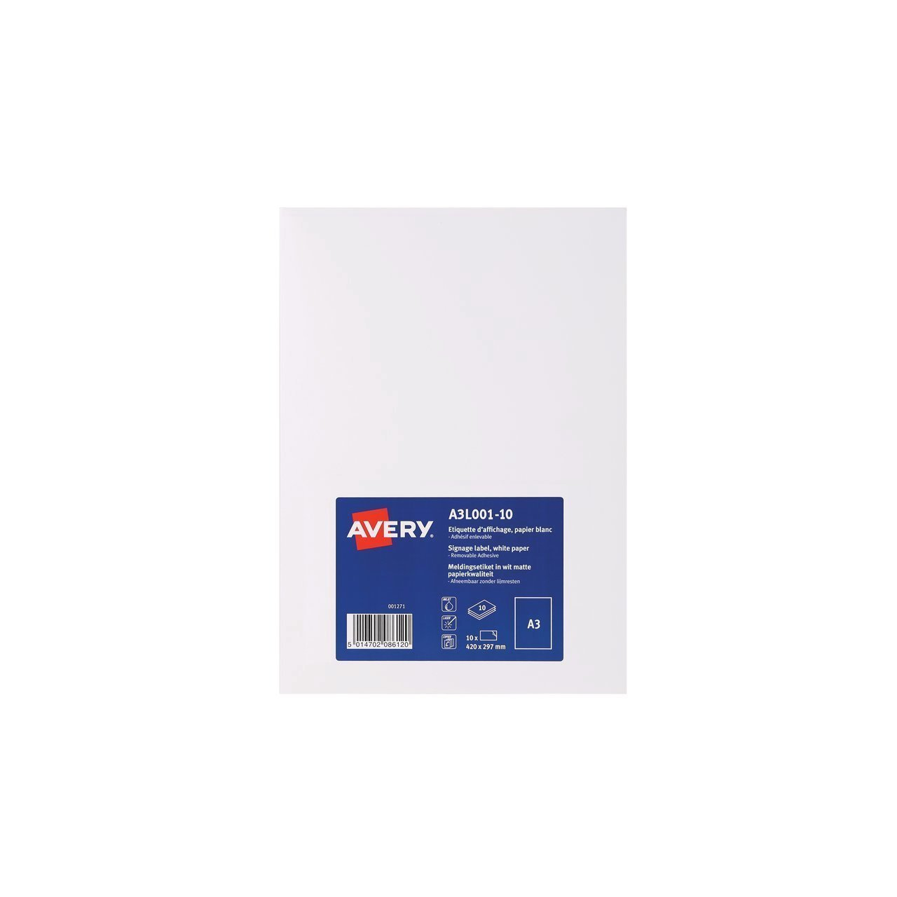 Avery A3L001-10 Printer Labels - White