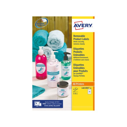 Avery L4853REV-25 Printer Labels - White
