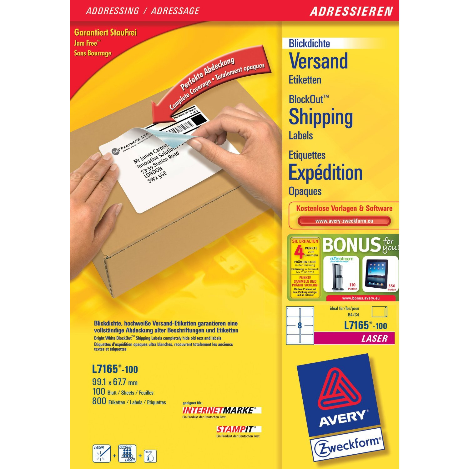Avery L7165-100 Self-Adhesive Labels - White