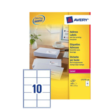 Avery L7173-100 Addressing Labels - White