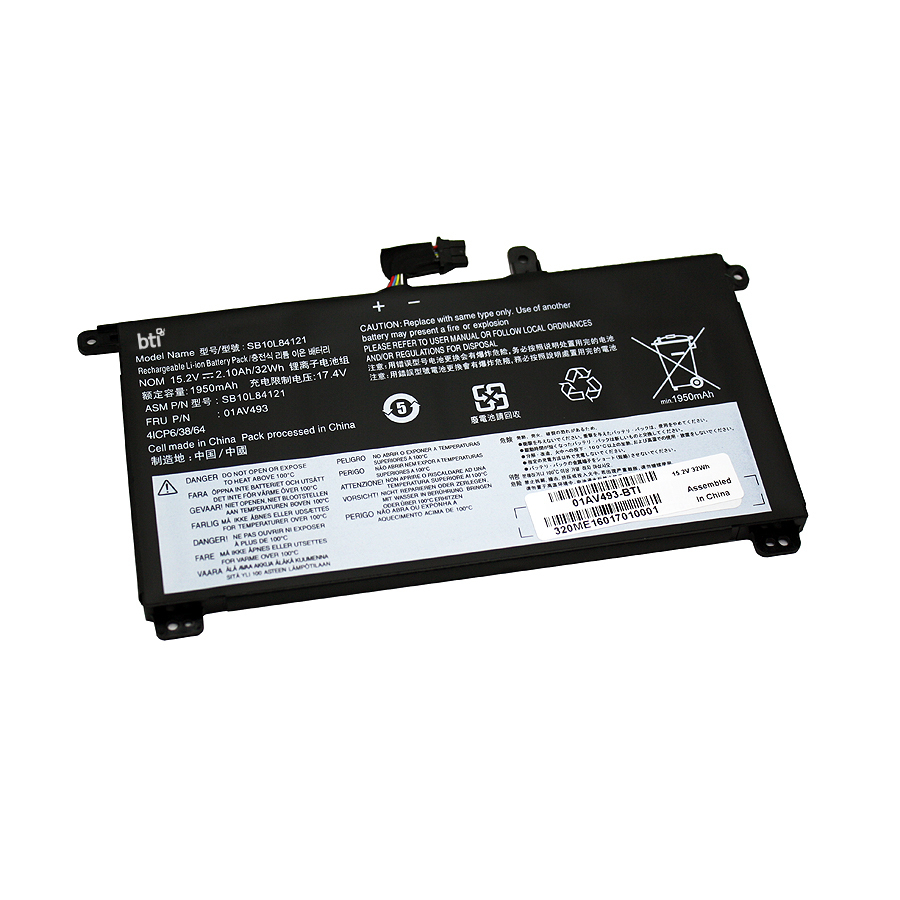 BTI 00UR890 Industrial Rechargeable Batteries - Black