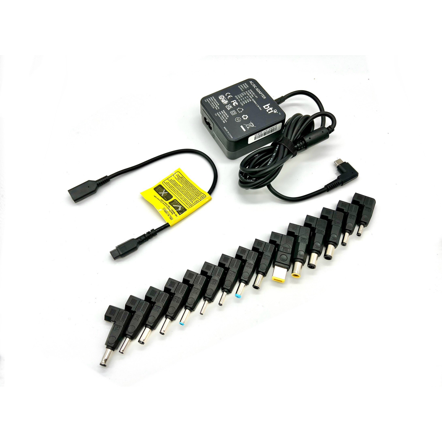BTI 65W Universal AC Adapter for HP/Dell/Lenovo/Asus/Acer/Sony/Toshiba/Fujitsu/Samsung etc. Includes USB-C connector as well as 15 additional options to power a wide range of the most popular laptops. UK power cable also provided