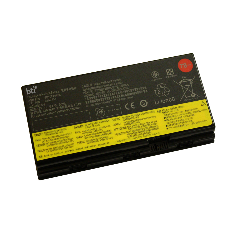BTI 96Wh Industrial Rechargeable Batteries - Black