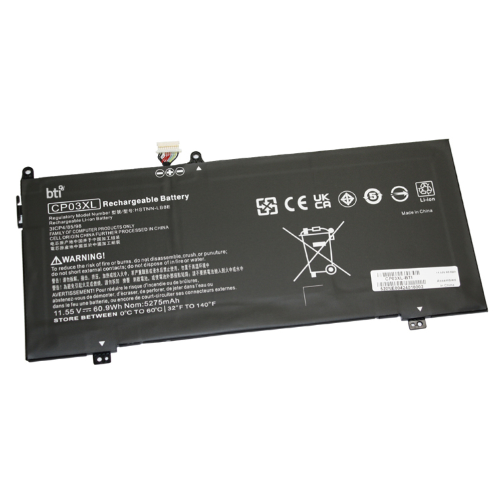 BTI 3-cell Industrial Rechargeable Batteries - Black
