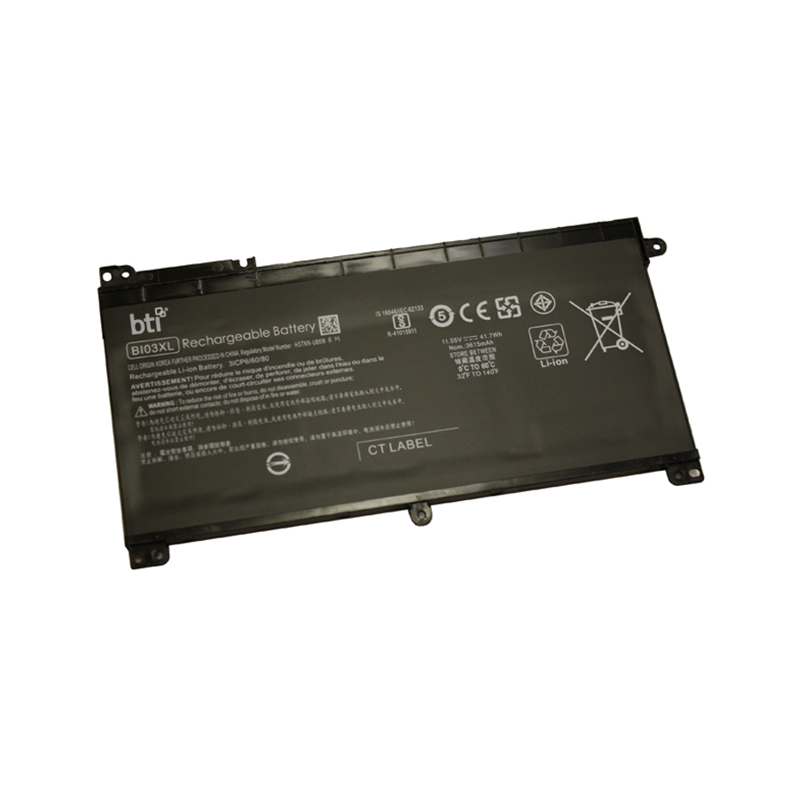 BTI ON03XL Industrial Rechargeable Batteries - Black