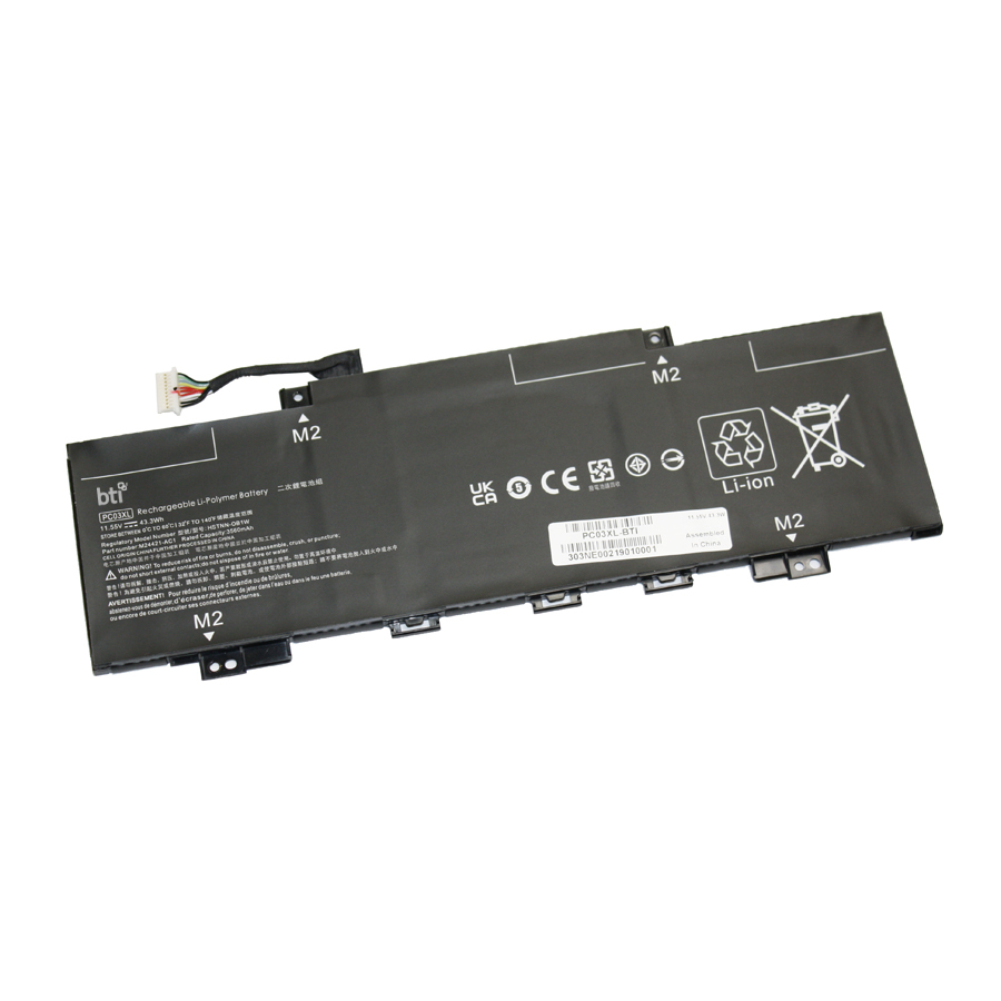 BTI PC03043XL-PL Industrial Rechargeable Batteries - Black