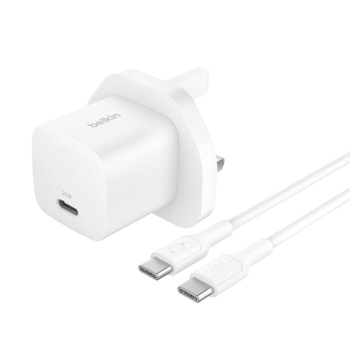 Belkin 25W USB WCHARGE W WHT 1M C-C CABLE