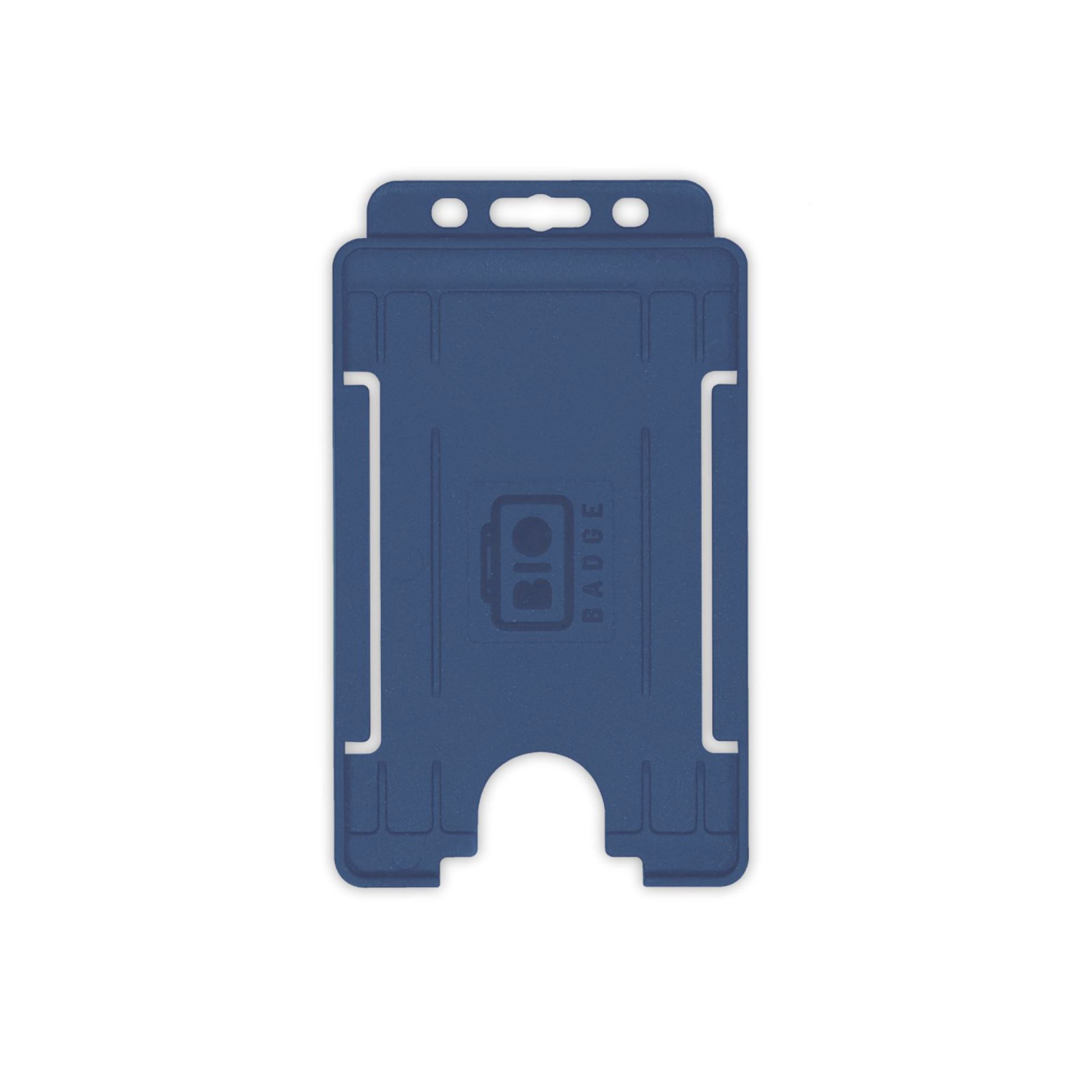 BioBadge Dark Blue Open Faced Holders, Portrait - Pack 100