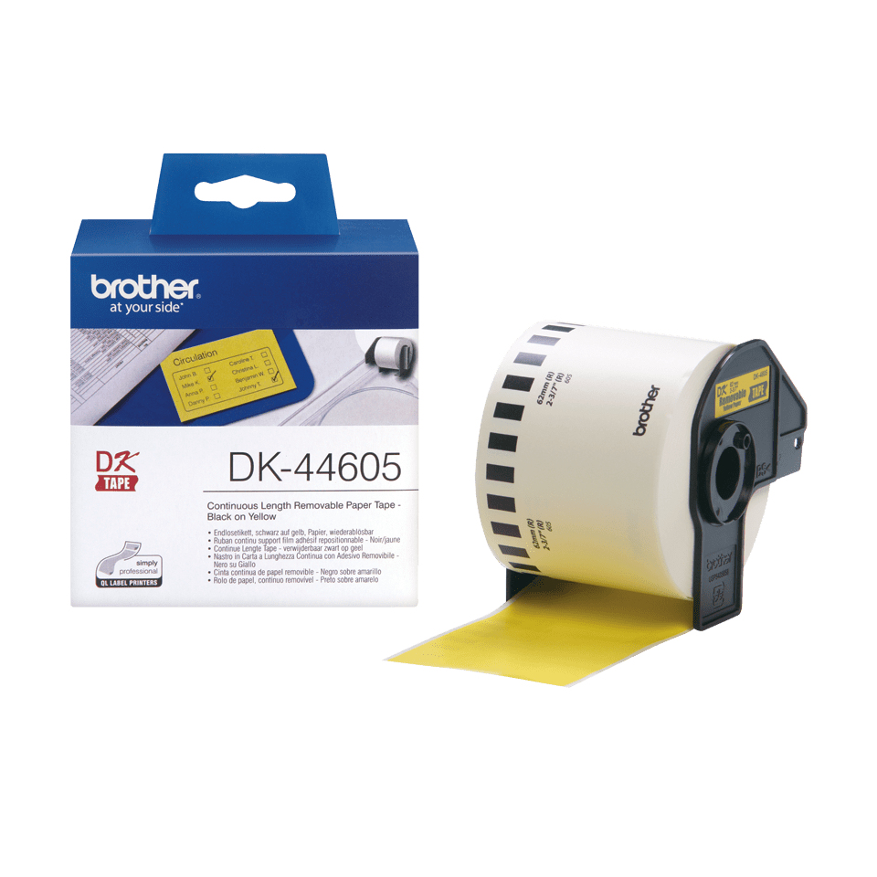 Brother DK-44605 Printer Labels - Yellow