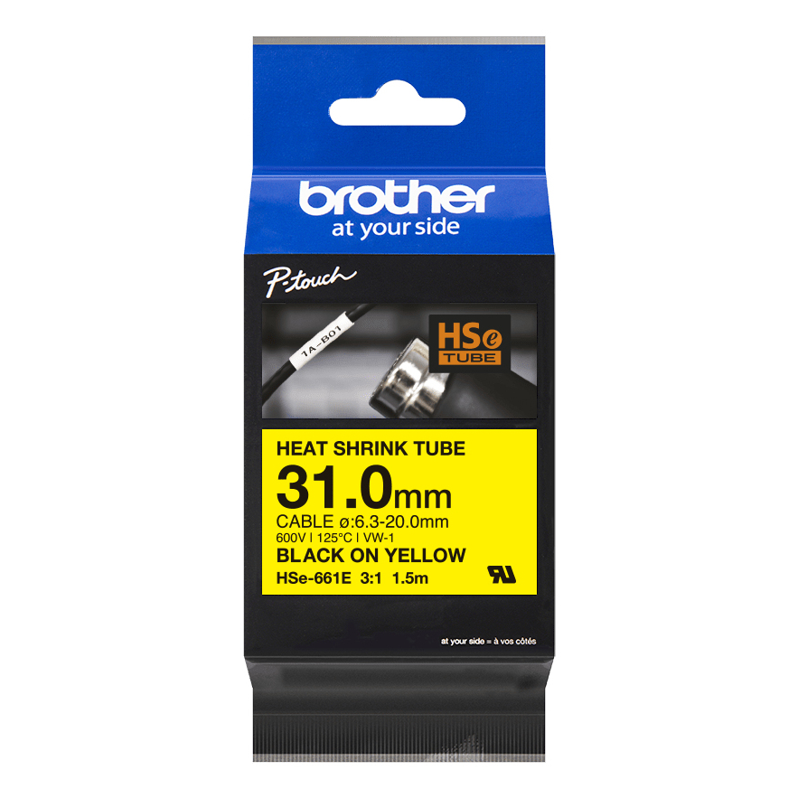 Brother HSe-661E Label-Making Tapes - Yellow