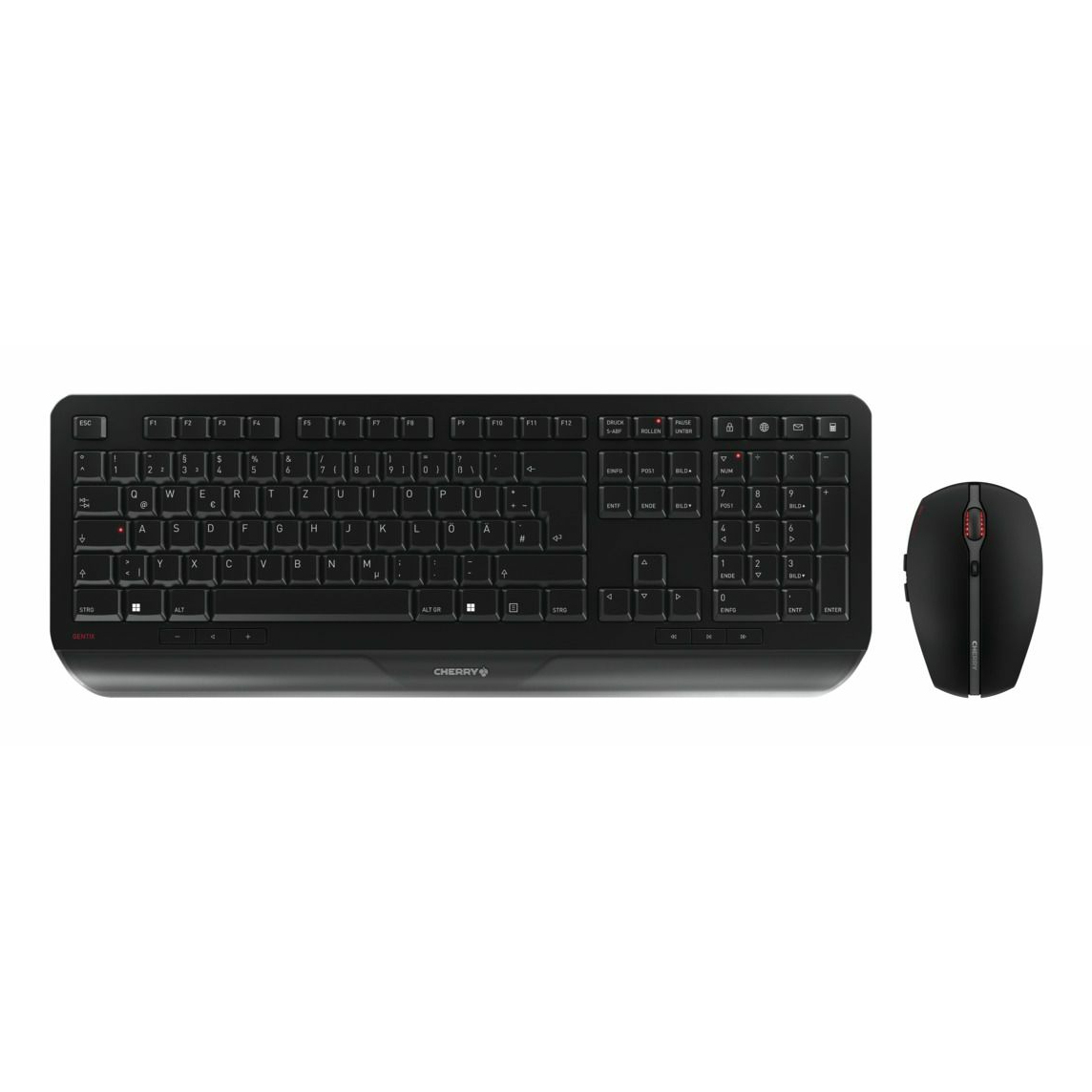 CHERRY Desktop GENTIX [DE] WL black Deutschland keyboard Mouse included RF Wireless