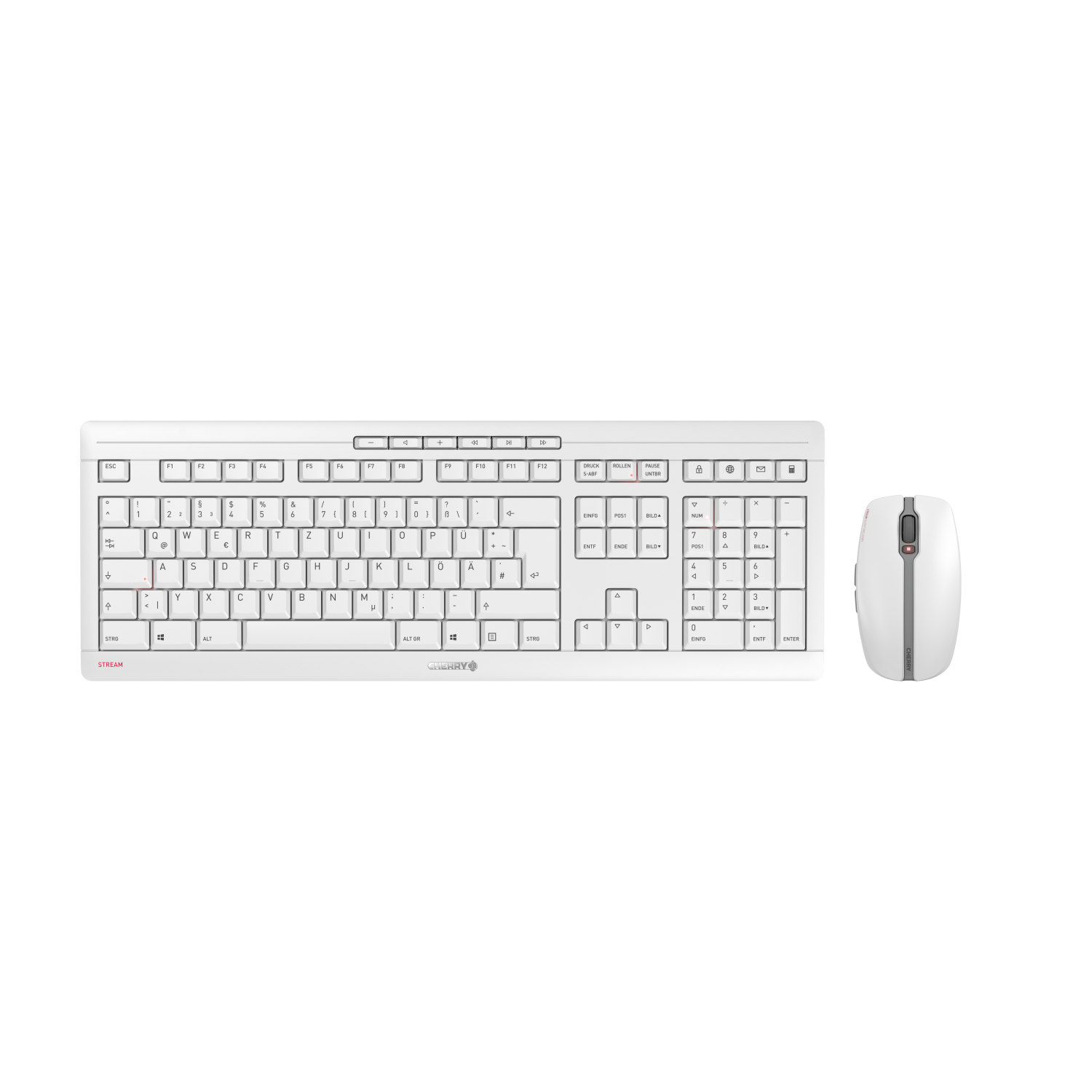 CHERRY Stream Desktop Recharge keyboard Mouse included RF Wireless QWERTY UK English Grey