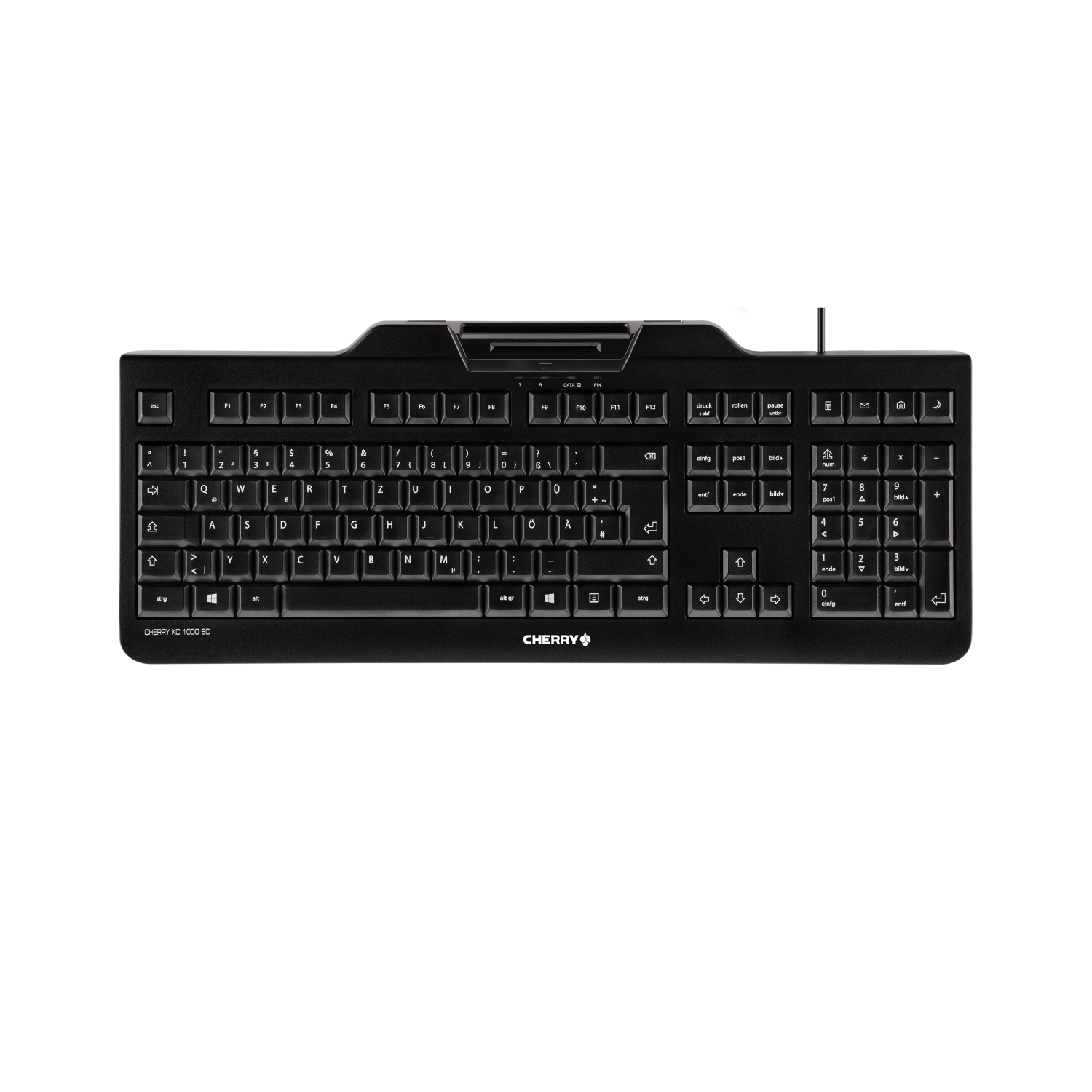CHERRY KC 1000 SC Corded Smartcard Keyboard, Black, USB (QWERTY - UK)