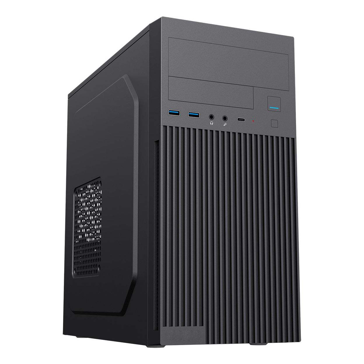 CIT Mentor Micro-ATX Office PC Case With USB Type C and 80mm Rear Black Fan Included