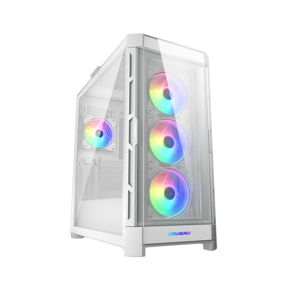 COUGAR GAMING Duoface Pro RGB Mid Tower White Case with 4 ARGB Fans