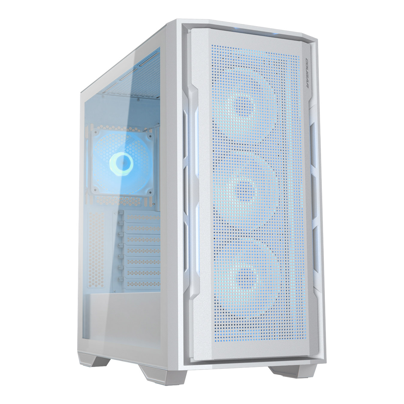 COUGAR GAMING Uniface RGB Mid Tower White Case with 4 x ARGB Fans