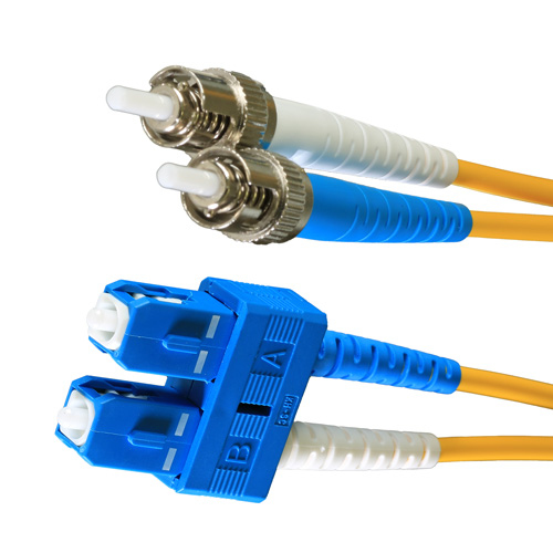 Cablenet 1m OS2 9/125 ST-SC Duplex Yellow LSOH Fibre Patch Lead