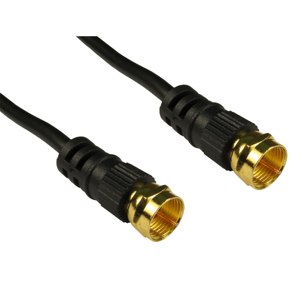 Cables Direct Coaxial F 1m coaxial cable Black