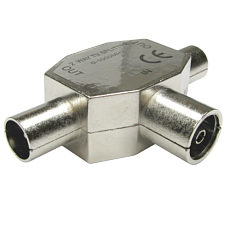 Cables Direct 3-COAXMFMMTL Cable Splitters or Combiners - Silver