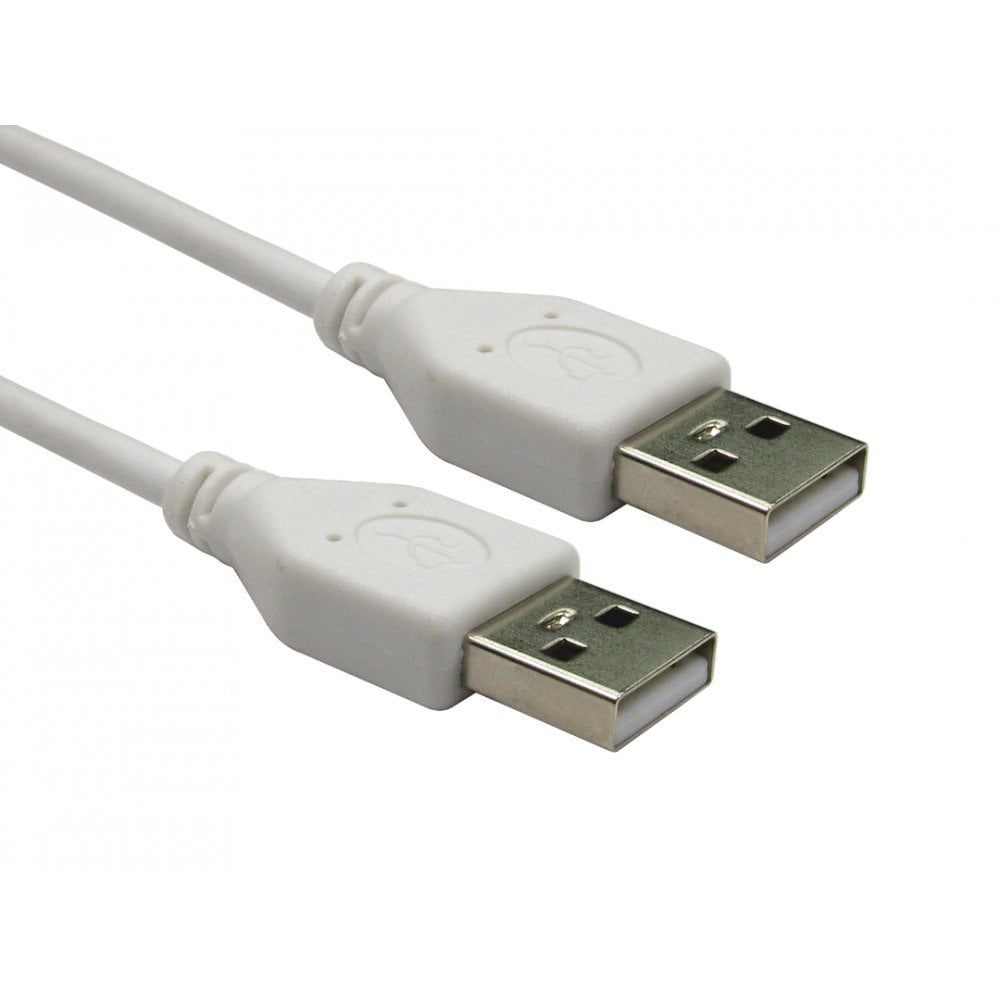 Cables Direct 0.8m USB 2.0 Type A (M) to Type A (M) Data Cable - White