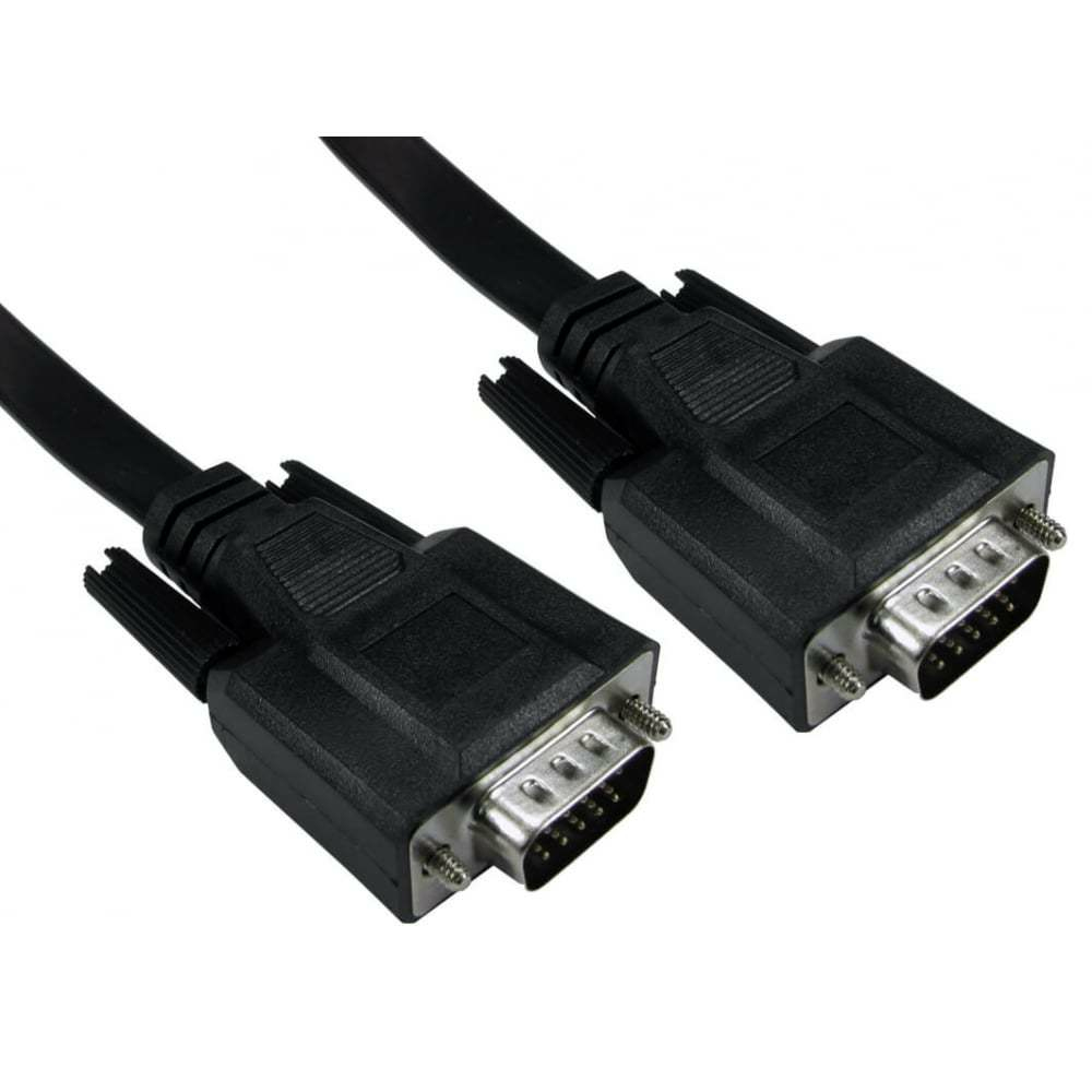 Cables Direct CDEXFLAT-02K VGA Cables - Black