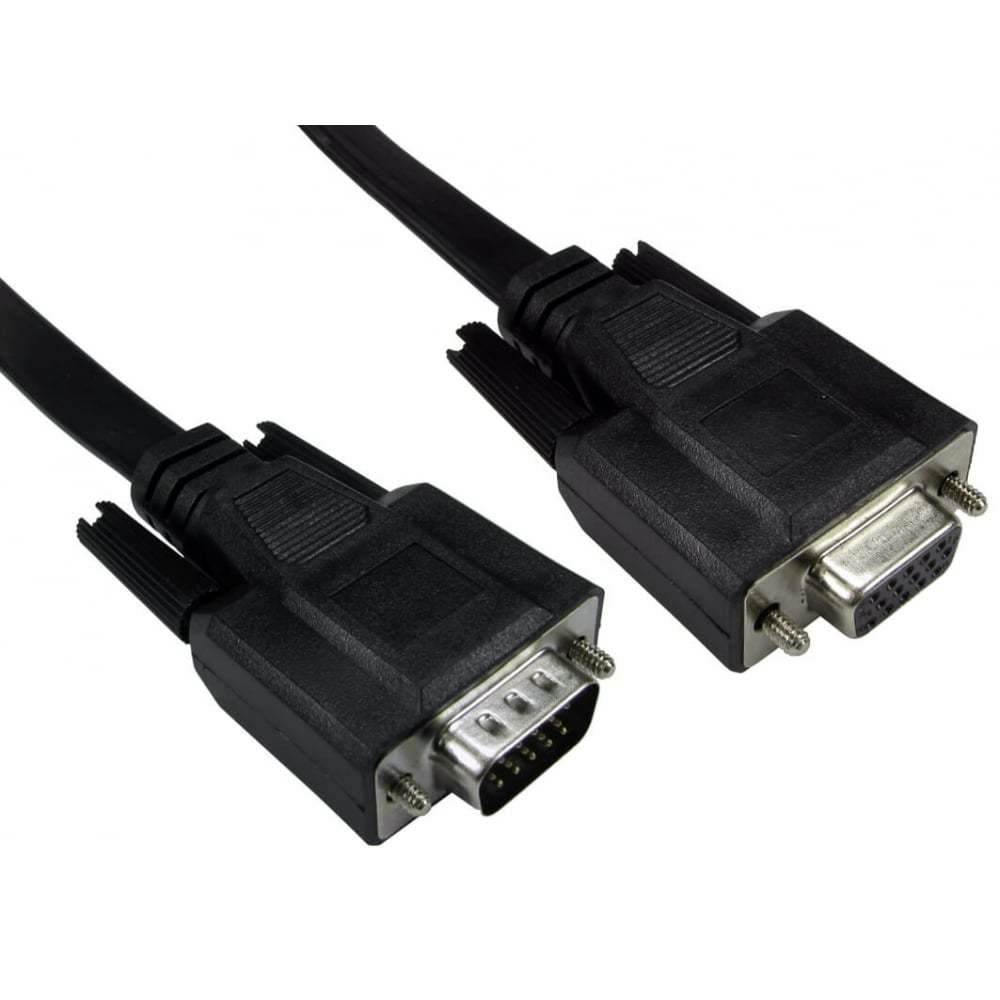 Cables Direct CDEXFLAT-MF01K VGA Cables - Black