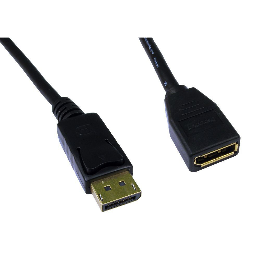 Cables Direct 2m DisplayPort M/F Black