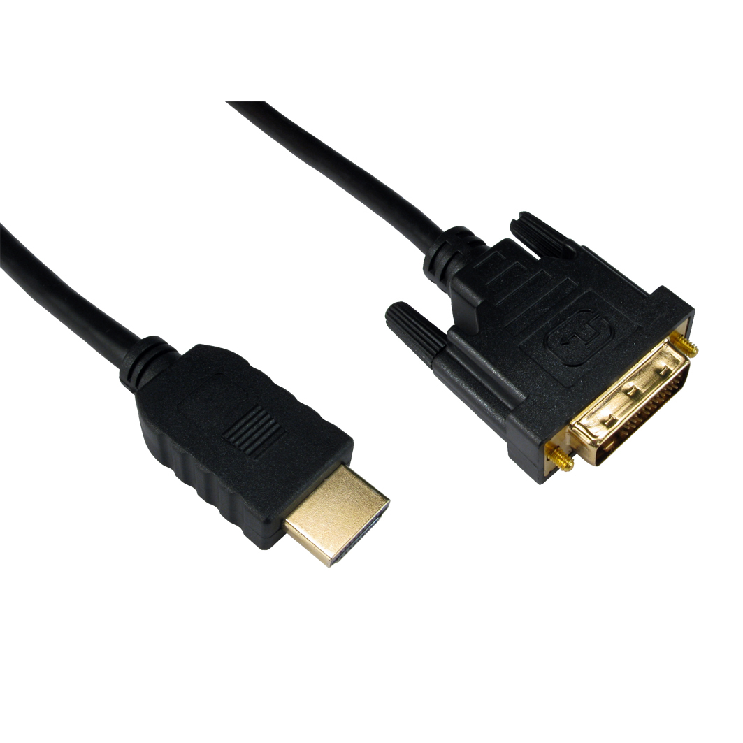 Cables Direct HDMI - DVI-D, 1m HDMI Type A (Standard) Black