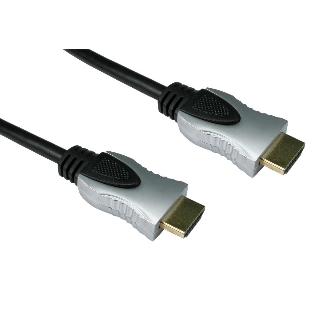 Cables Direct HDMI - HDMI M/M 1m HDMI cable HDMI Type A (Standard) Black, Silver