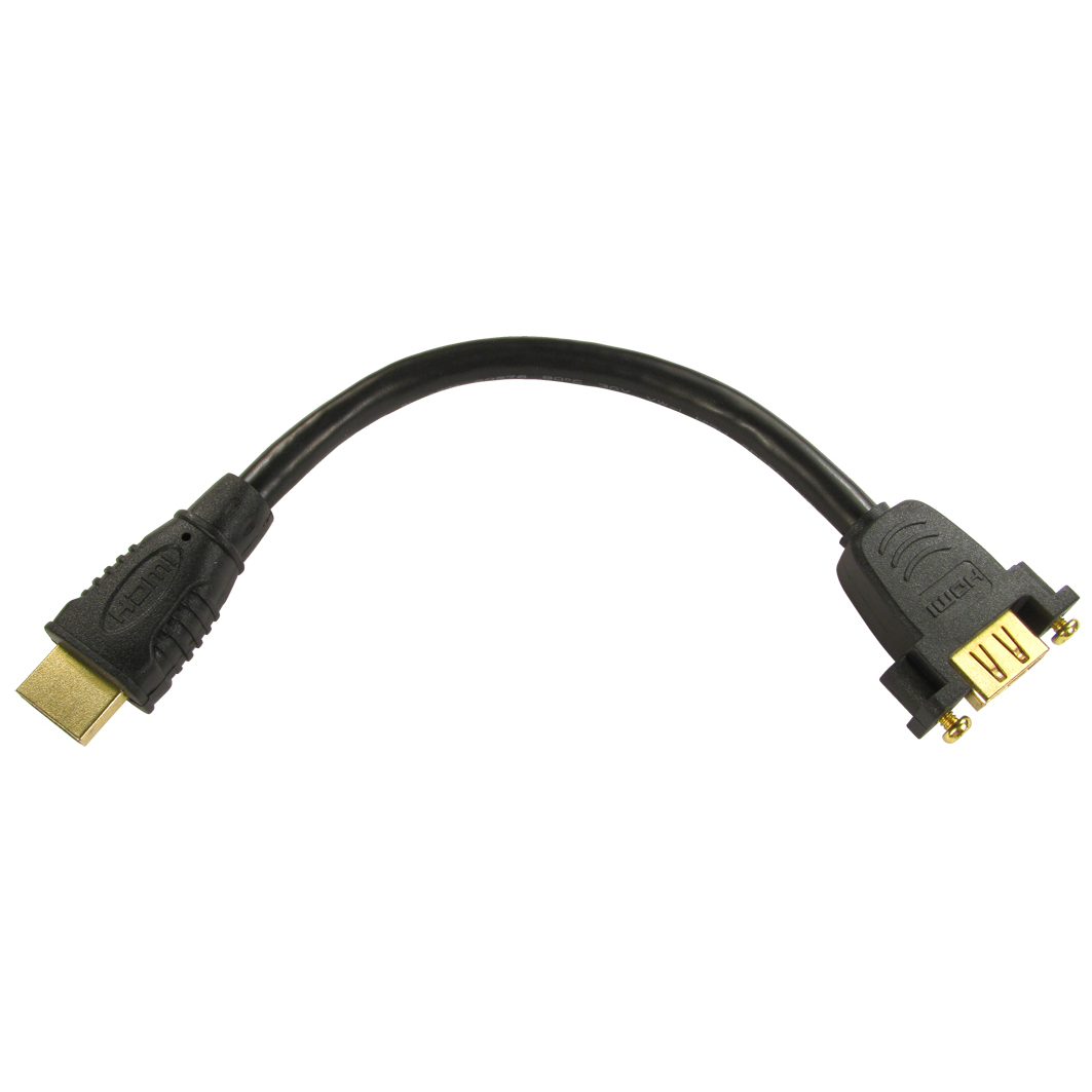 Cables Direct M - F HDMI STUB HDMI cable 0.165 m HDMI Type A (Standard) Black
